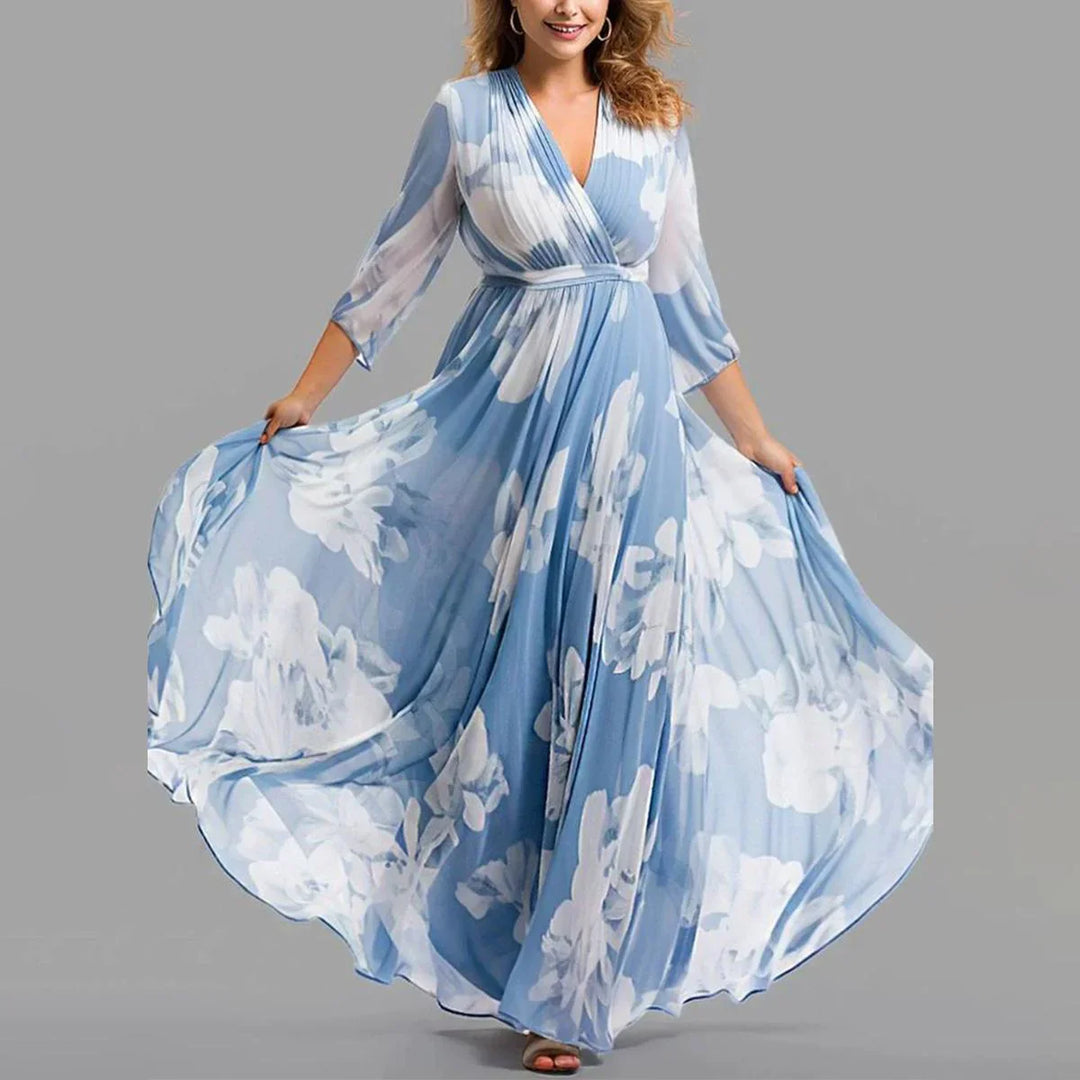 Scarlett Blue V-Neck Maxi
