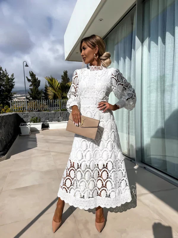 Ivy™ | Lace Detail Midi Dress