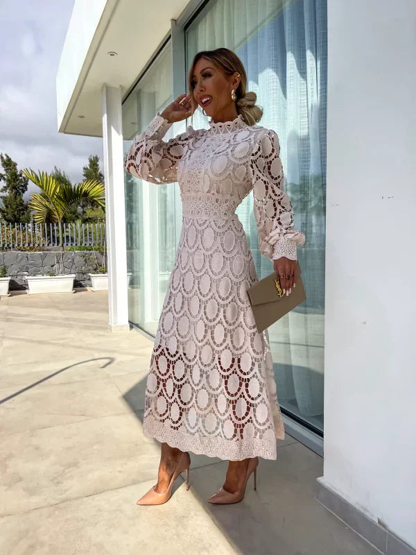 Ivy™ | Lace Detail Midi Dress