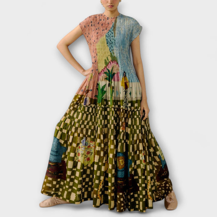 Amara---Plissiertes-Dress-Mit-Animal-Print