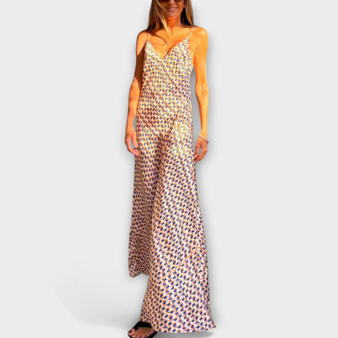Tove---Schickes-Geometrisches-Print-Maxidress