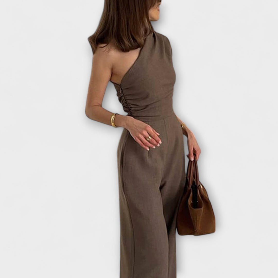 Anya---Schicker-Asymmetrischer-One-Shoulder-Raff-Jumpsuit