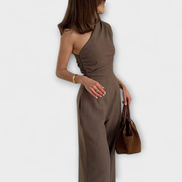 Anya---Schicker-Asymmetrischer-One-Shoulder-Raff-Jumpsuit