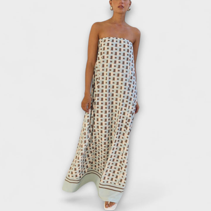 Hasel---Einzigartiges-Geometrisches-Off-Shoulder-Maxi-Dress