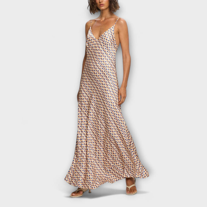 Tove---Schickes-Geometrisches-Print-Maxidress