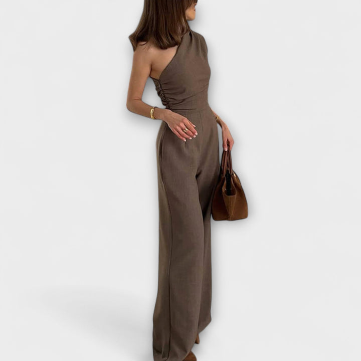 Anya---Schicker-Asymmetrischer-One-Shoulder-Raff-Jumpsuit