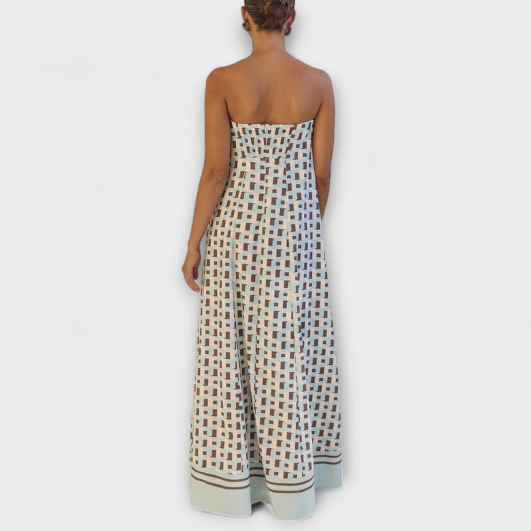 Hasel---Einzigartiges-Geometrisches-Off-Shoulder-Maxi-Dress