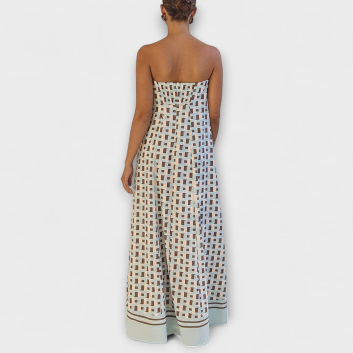 Hasel---Einzigartiges-Geometrisches-Off-Shoulder-Maxi-Dress