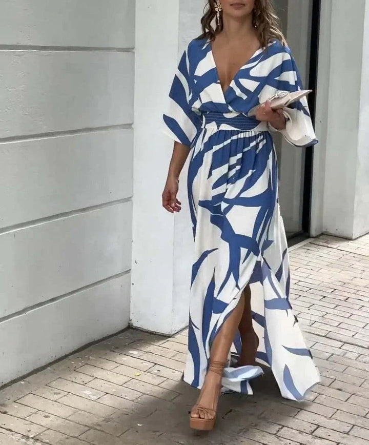 Emily Blue Print Maxi