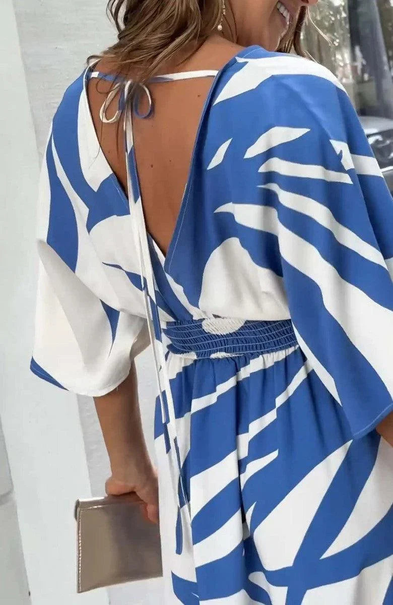 Emily Blue Print Maxi