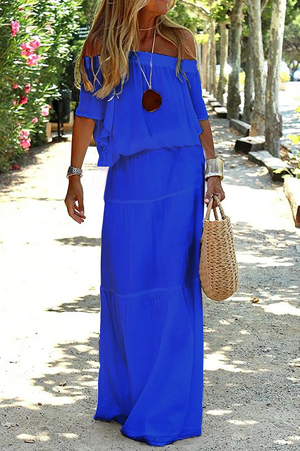 Jennifer | Casual Off-Shoulder Beach Maxi Dress