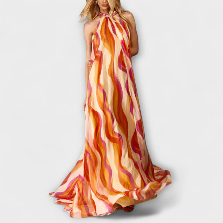 Rumi---Schickes-Geflochtenes-Maxidress-Mit-Wellenmuster