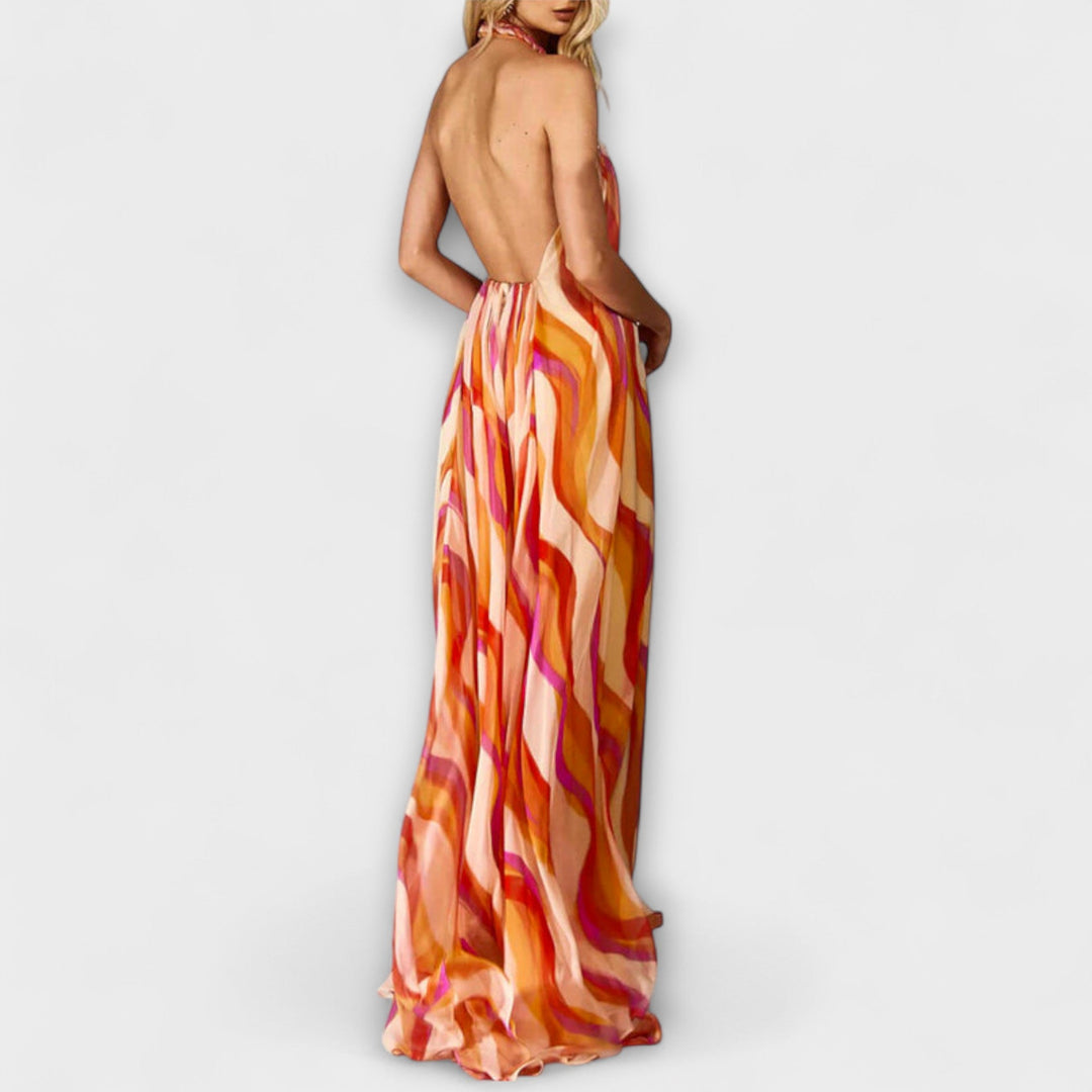 Rumi---Schickes-Geflochtenes-Maxidress-Mit-Wellenmuster