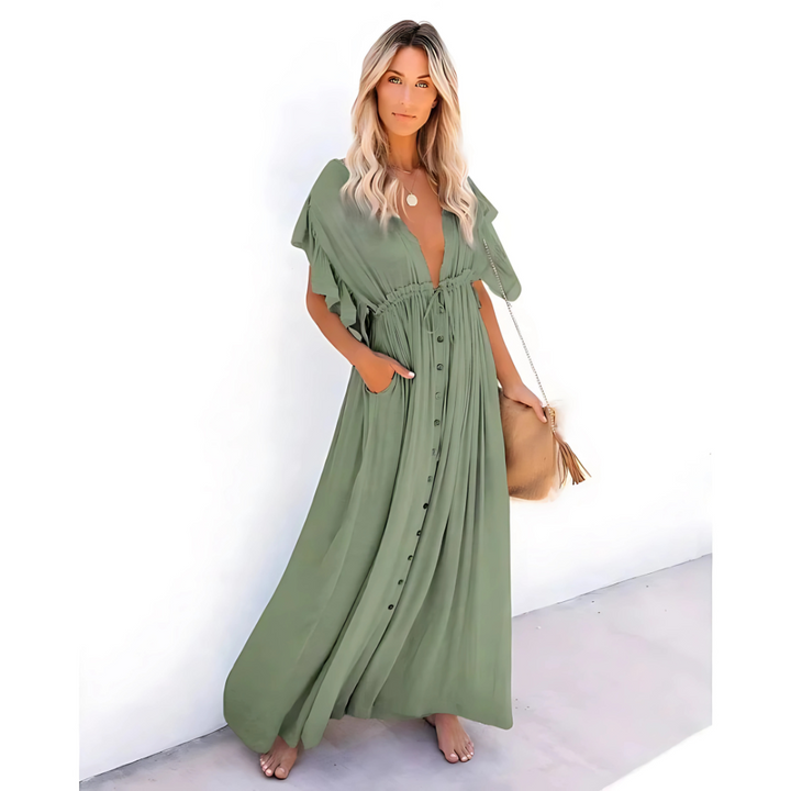 Daria – Green Maxi Summer Dress