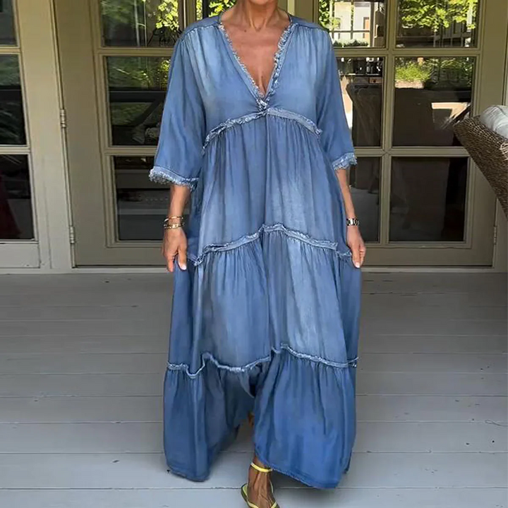 Ava Blue Denim Maxi