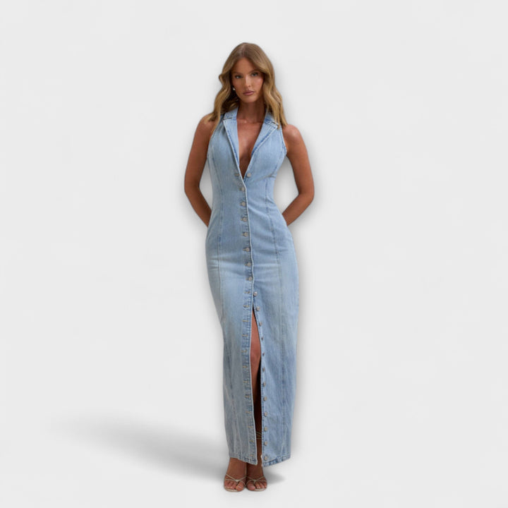 Lacey---Mid-Wash-Denim-Maxidress
