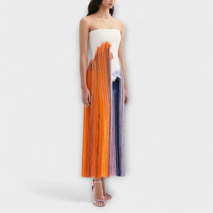 Summer---Schickes-Colorblock-Dress-Mit-Trendigen-Quasten