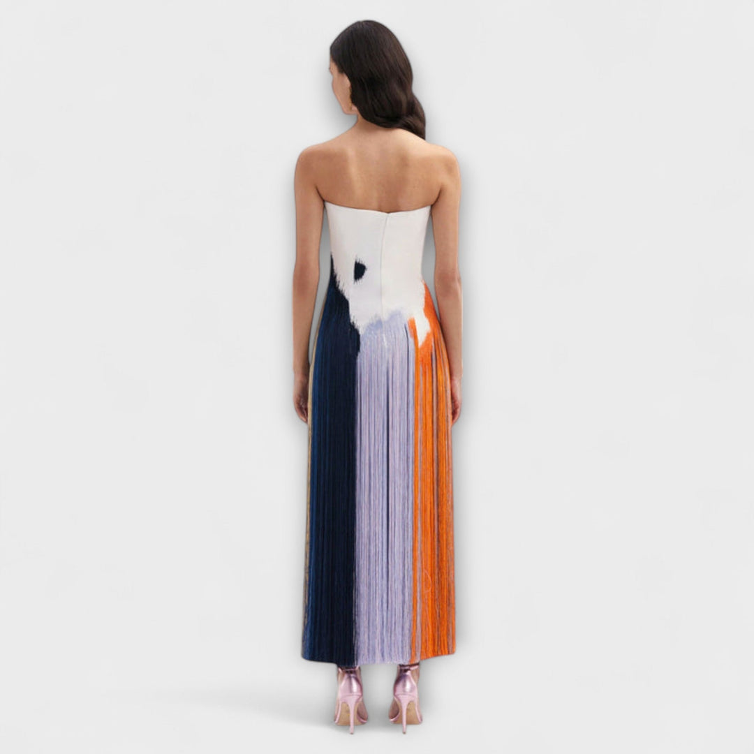 Summer---Schickes-Colorblock-Dress-Mit-Trendigen-Quasten