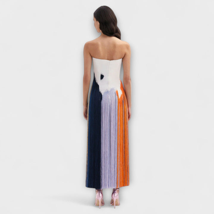 Summer---Schickes-Colorblock-Dress-Mit-Trendigen-Quasten