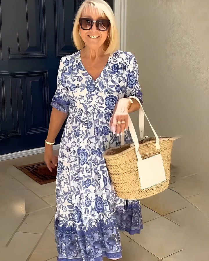 Evelyne™ | Stylishly Cut Floral Dress