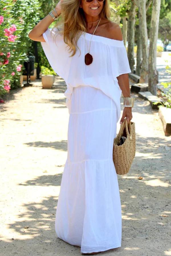 Jennifer | Casual Off-Shoulder Beach Maxi Dress