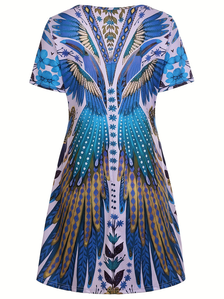 Solara™ | Feather Print Dress