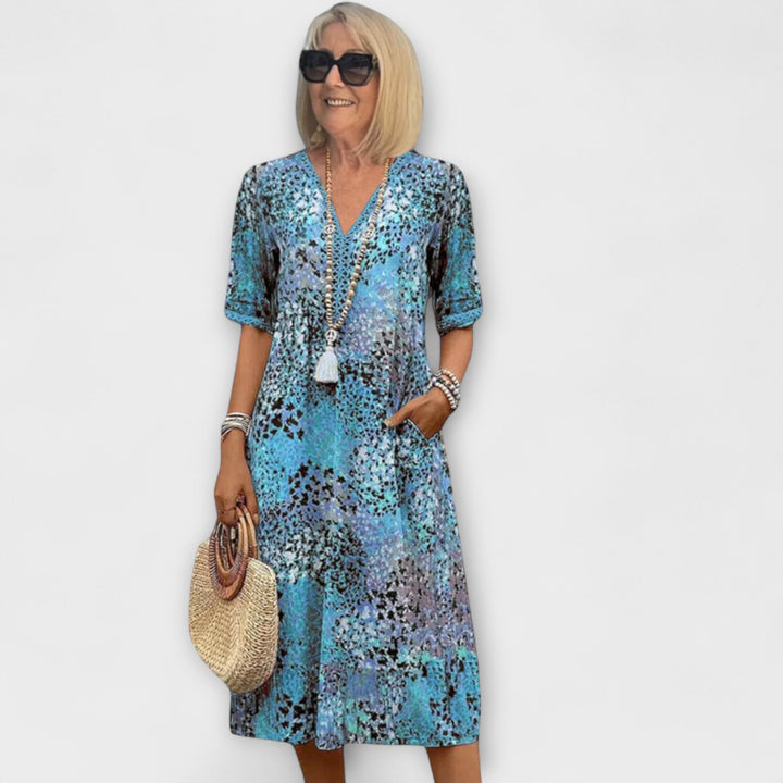 MAJA - ELEGANT FLOWING LUXURY FLORAL DRESS