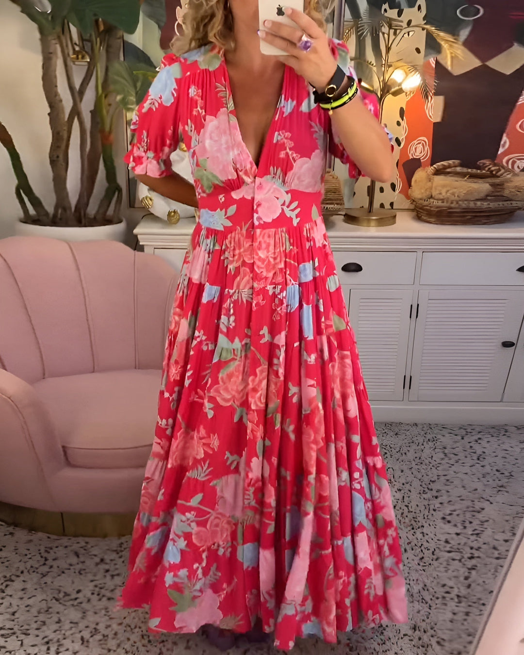 Carine™ | Pocketed Floral Dress