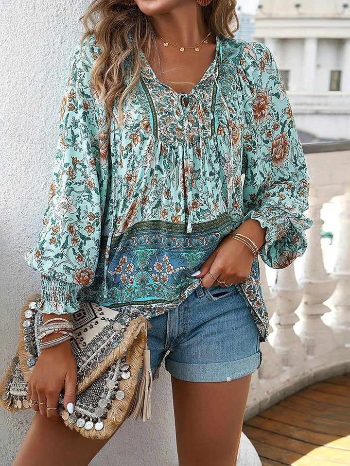 Savina | Comfort Floral Blouse - Relaxed, Flattering Fit, Breathable Fabric