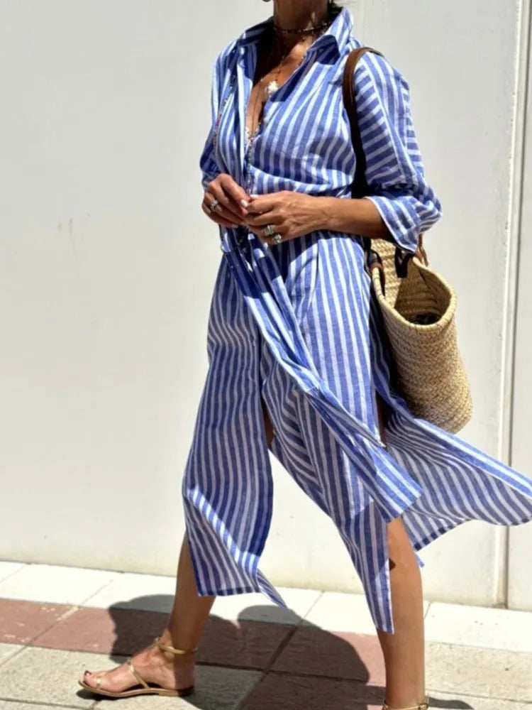 Géraldine™ | Stylish Striped Dress