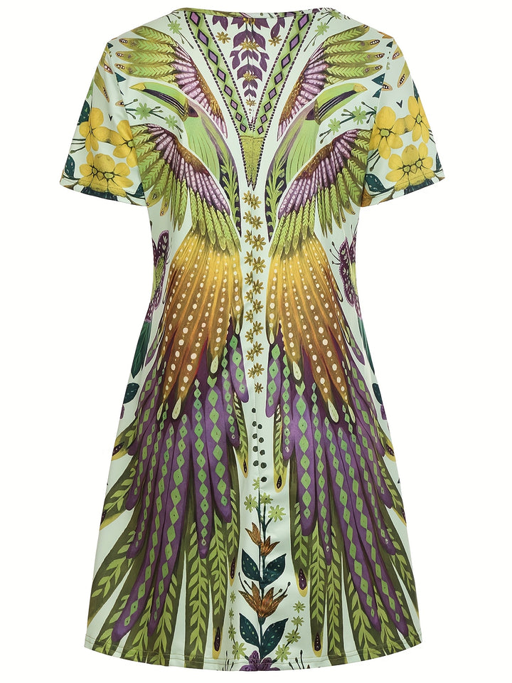 Solara™ | Feather Print Dress