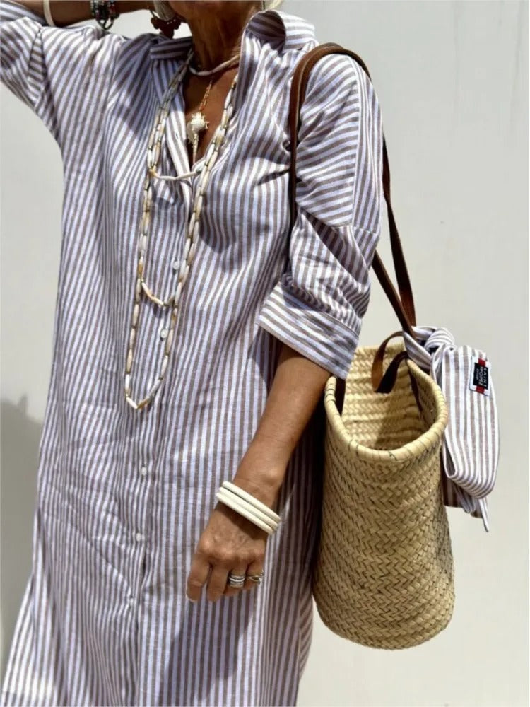 Géraldine™ | Stylish Striped Dress
