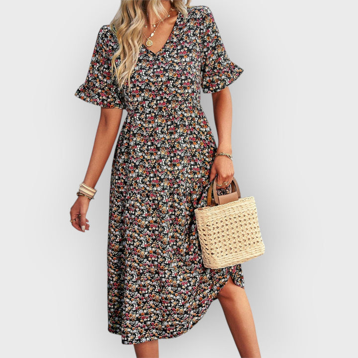 Brianna | Floral Summer Midi Dress