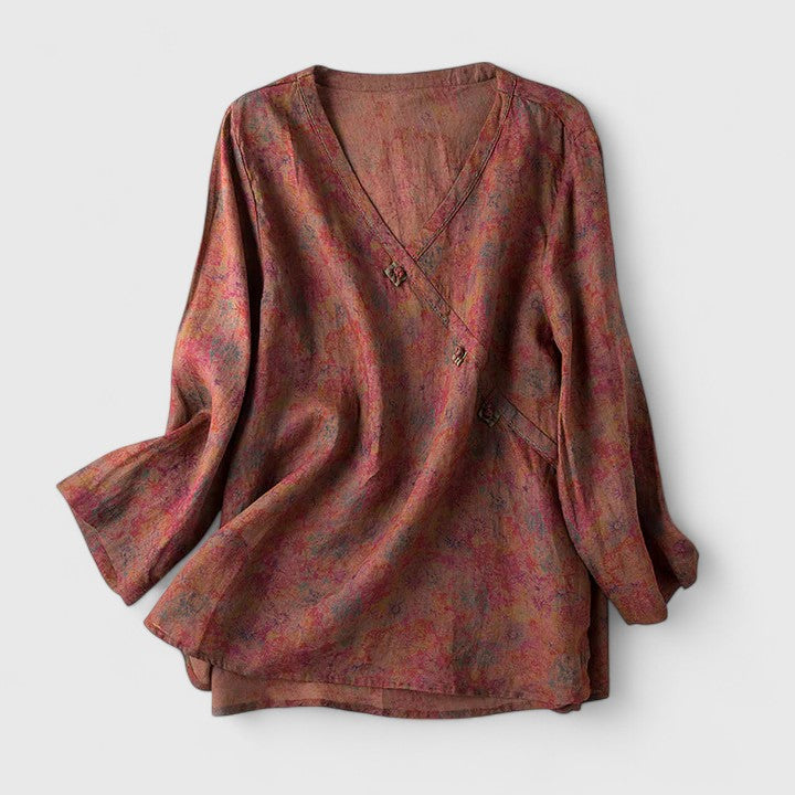 Emira | Cotton-Linen Comfort Blouse - Flattering Relaxed Fit