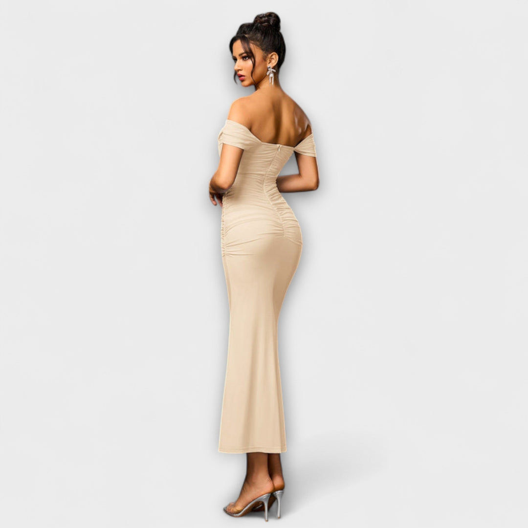 Ione---Off-Shoulder-Raffung-Bodycon-Dress