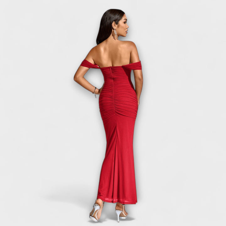 Ione---Off-Shoulder-Raffung-Bodycon-Dress
