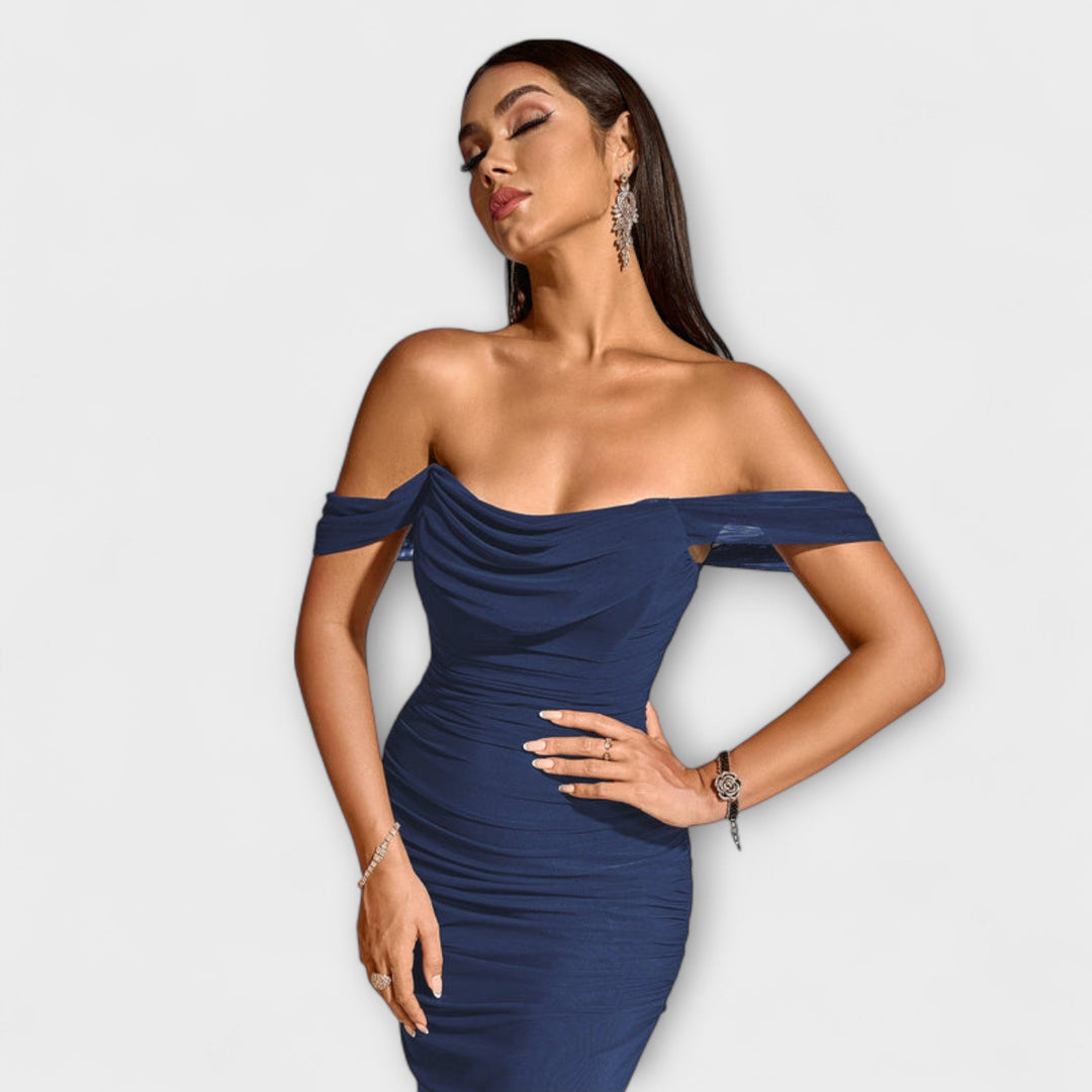 Ione---Off-Shoulder-Raffung-Bodycon-Dress