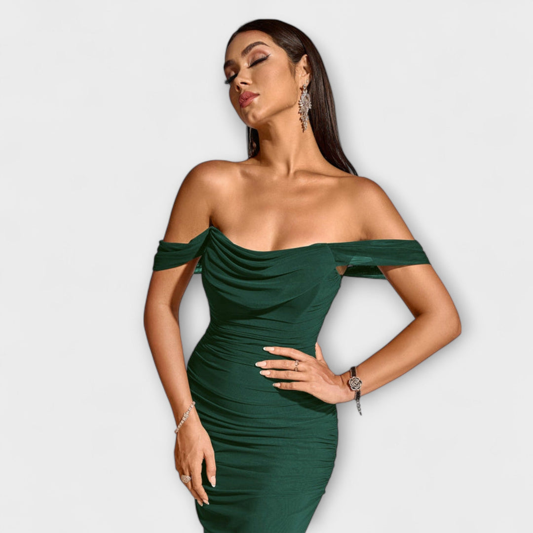 Ione---Off-Shoulder-Raffung-Bodycon-Dress