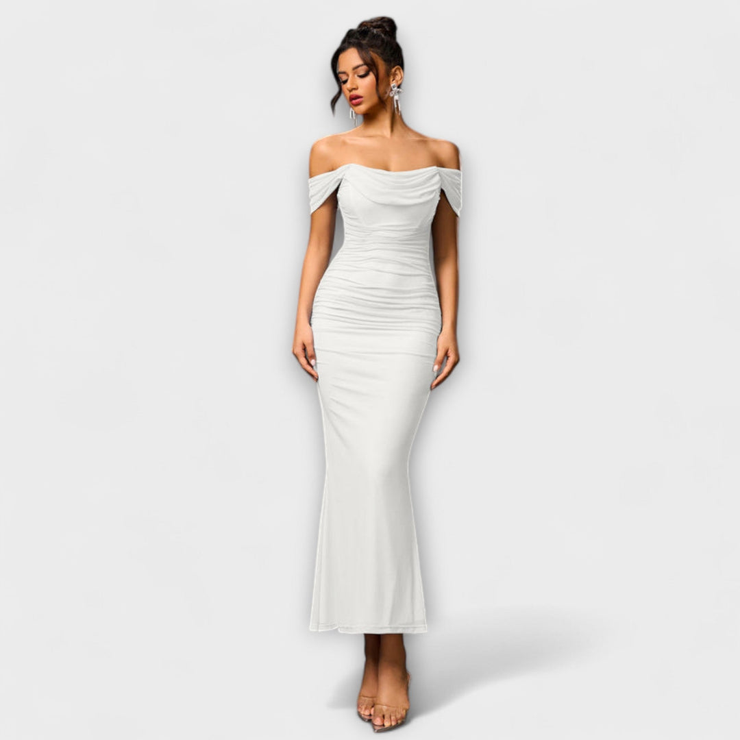 Ione---Off-Shoulder-Raffung-Bodycon-Dress