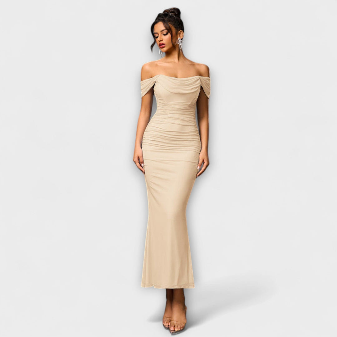 Ione---Off-Shoulder-Raffung-Bodycon-Dress