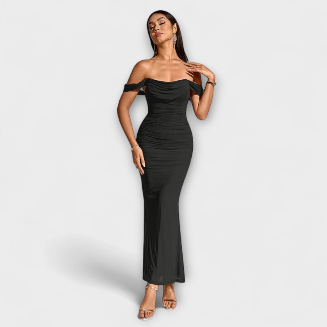 Ione---Off-Shoulder-Raffung-Bodycon-Dress