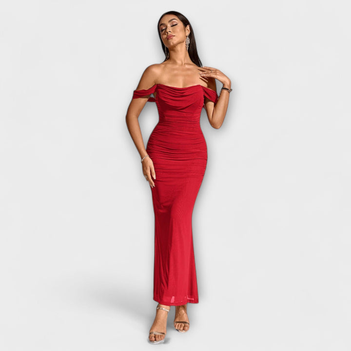 Ione---Off-Shoulder-Raffung-Bodycon-Dress