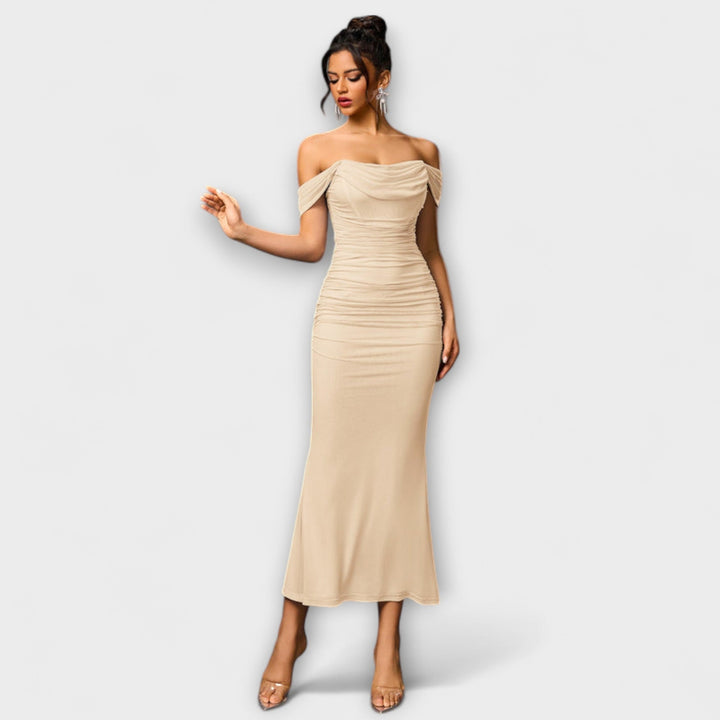 Ione---Off-Shoulder-Raffung-Bodycon-Dress