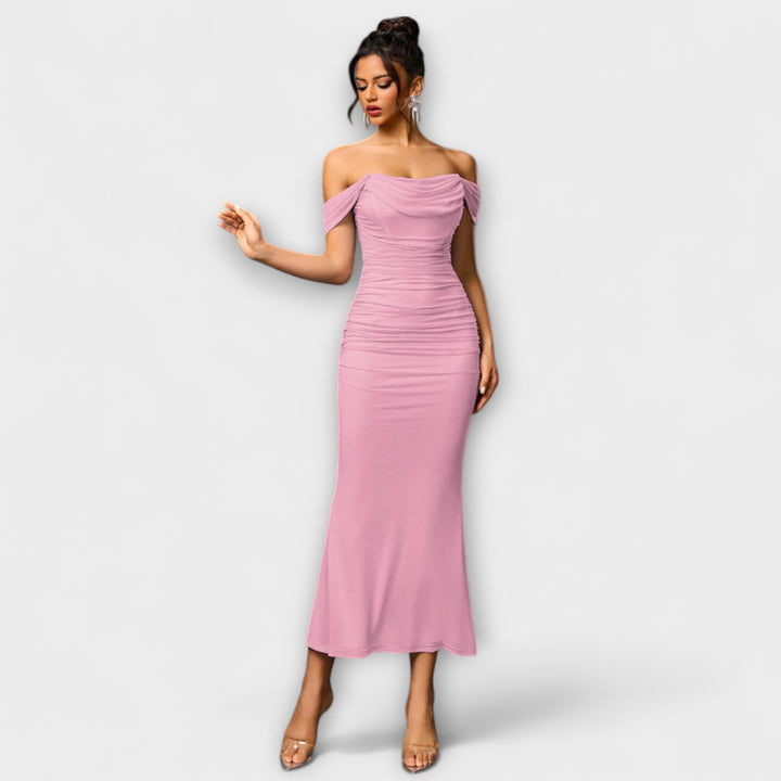 Ione---Off-Shoulder-Raffung-Bodycon-Dress