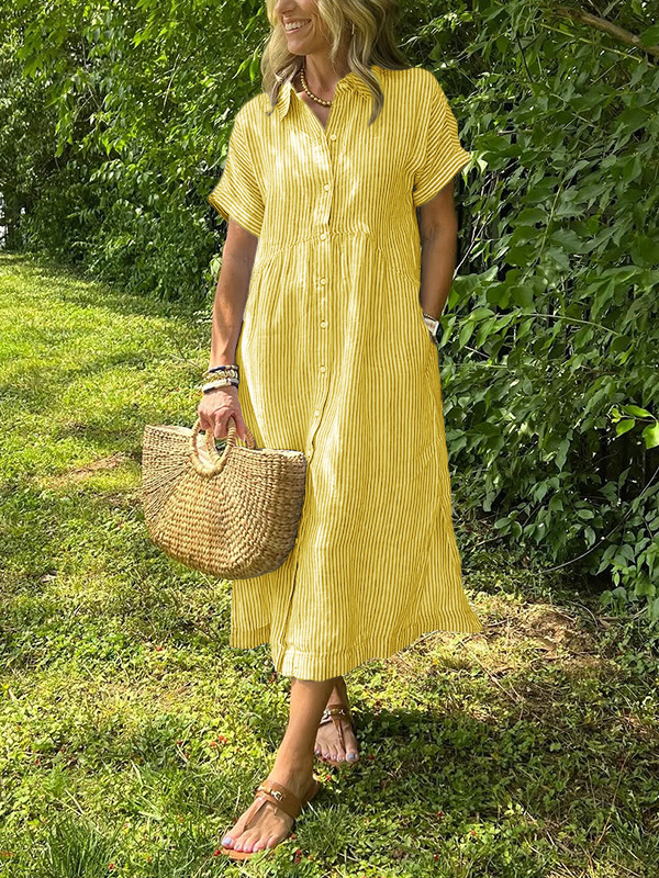 Lucille™ | Relaxed Striped Shirt Dress