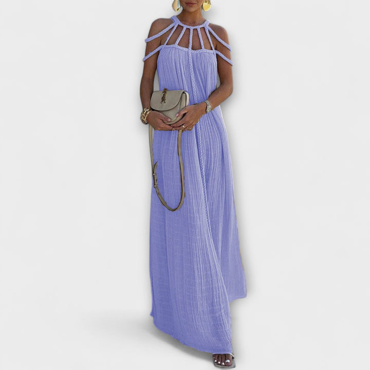 Briar - Chic Maxikleid aus Leinenmischung mit Drapierten Zöpfen