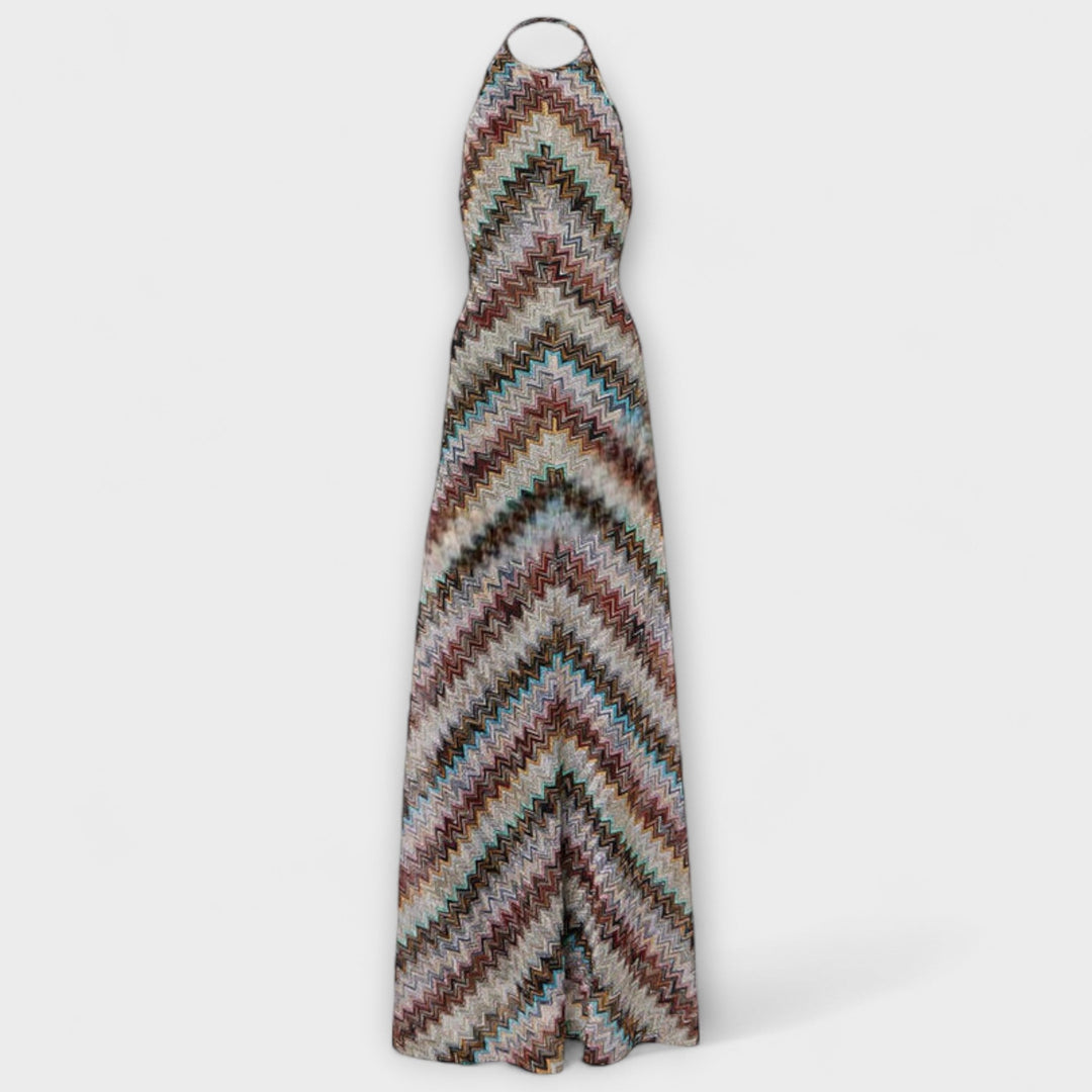 Reese---Jodie-Strick-Dress-Mit-Buntem-Fischgrätenmuster