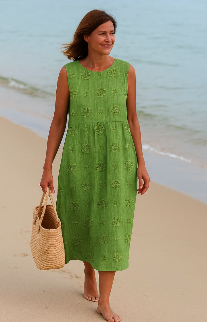Willa™ | Embroidered Pocket Midi Dress