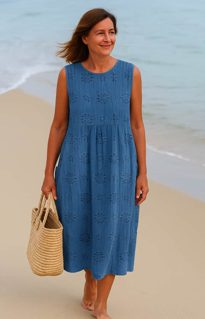 Willa™ | Embroidered Pocket Midi Dress