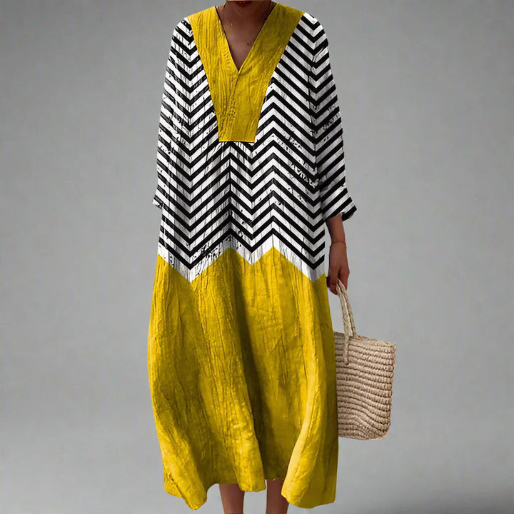 Vivian™ | Modern Geometric Midi Dress